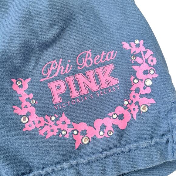 Victoria’s Secret Pink Y2K Spelll Out Lounge Shorts M Rhinestones Barbiecore - Picture 2 of 7
